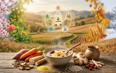 Saison de la Terre en MTC : inter-saisons, Rate, Estomac et rythme de l&rsquo;ann&eacute;e